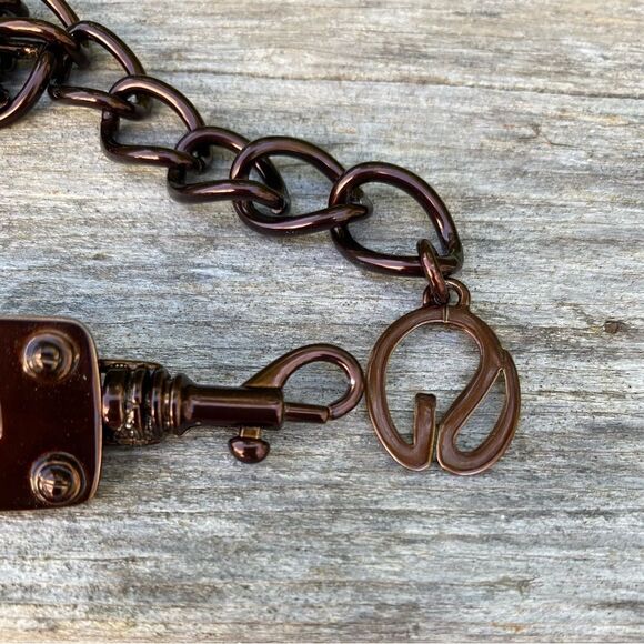 NWOT St. John Designer Bronze Name Plate Chain Link Belt. Luxury Runway - Picture 5 of 6